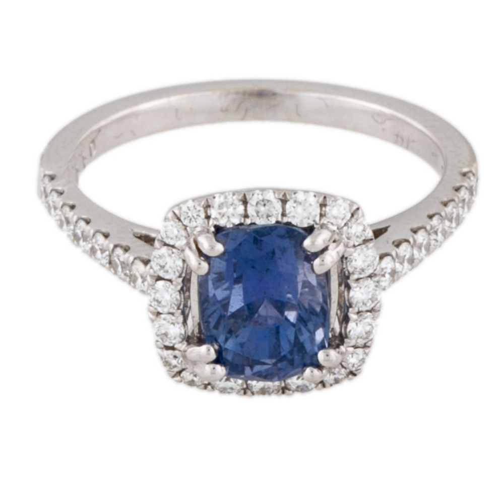 Sapphire Ring 18K Gold 3.26ct UNHEATED Blue Sapphire VVS Ring